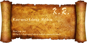 Keresztény Réka névjegykártya